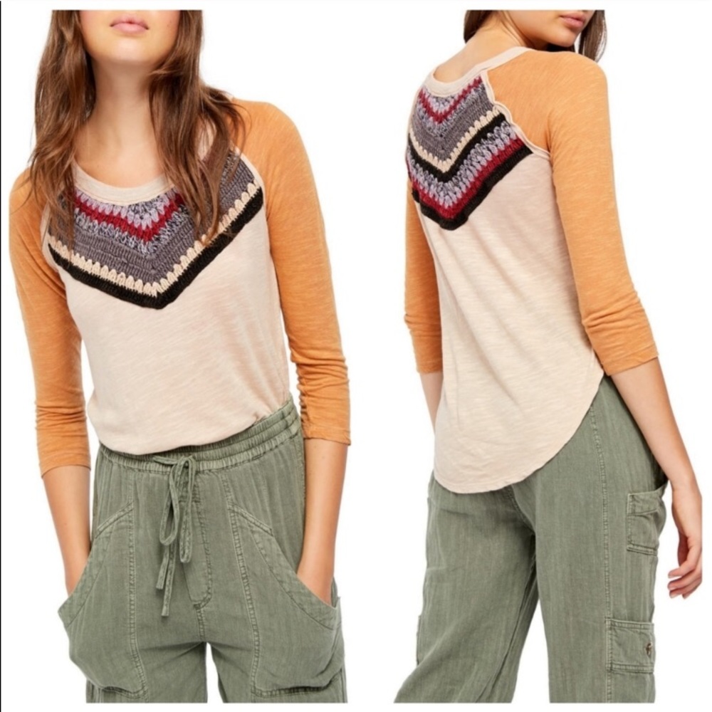 Free People Spring Bound Crochet Long Sleeve